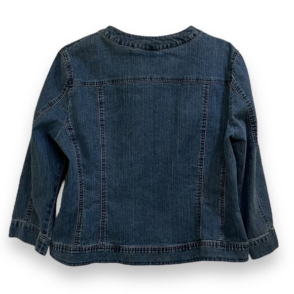 80s 90s Vintage Hearts of Palm rhinestone embellished denim jean suit - Picture 7 of 13